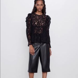 NWT Zara Lace Blouse with Full Sleeves